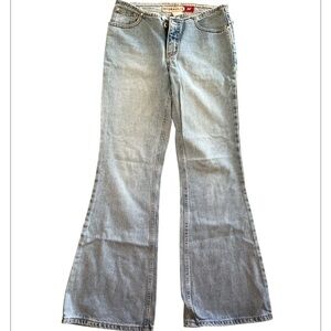 Hydraulic vintage flare legged stone washed jeans size 7/8